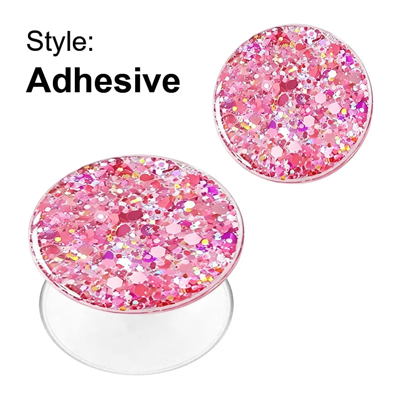 Glitter Phone Grip Socket Foldable Phone Holder Ring Holder With Adhesive for Iphone 17 16 15 14 13 Samsung Grip Tok Bracket