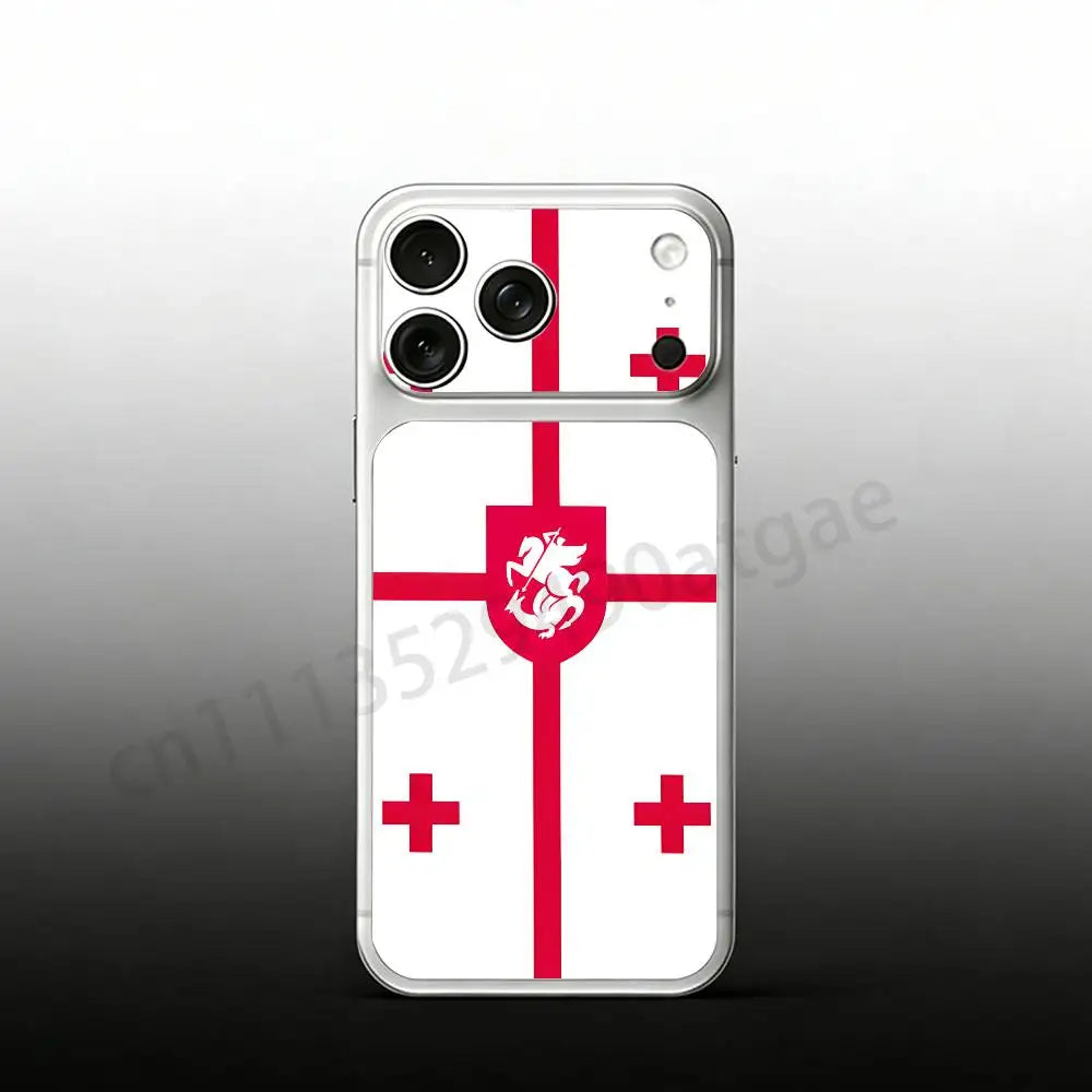 Georgia Flag For iPhone 17Pro/ProMax Battry Back Cover with Camera Decal Skin Rear Protective Sticker Film