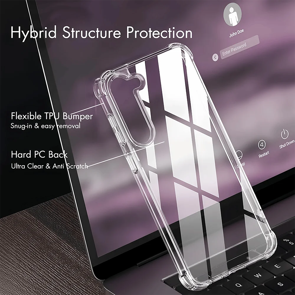 Shockproof Silicone Soft Phone Case For Samsung Galaxy S25 S24 S23 S22 Ultra S21 Plus S20 FE S25 Edge S10 S9 S8 Plus Clear Case