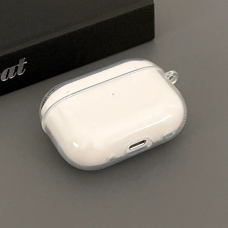Clear Soft TPU Earphone Case with Metal Ring Buckle for Airpods Pro 2 3 2nd Generation Air Pods 4 3 1 3rd Gen Cover Accessories