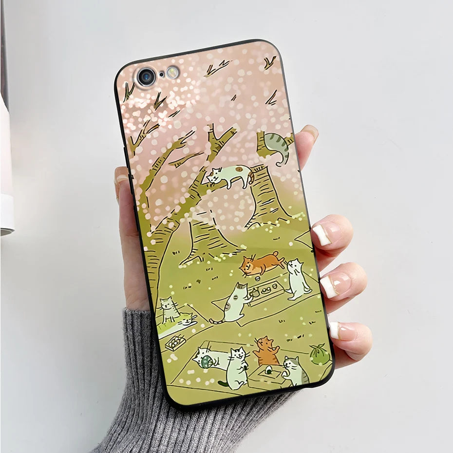Stylish Painted Cover For iPhone 6 6S Plus Case iPhone6 6S Plus Cover Silicone Soft Phone Back Case For Apple iPhone 6 6S Coque