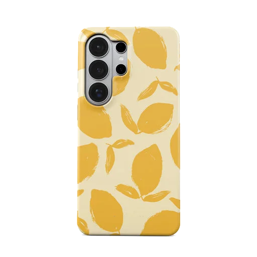 Luxury Bugrs Butter & Lemon Phone Case for Samsung Galaxy S20 FE S22 S24 S25 S26 Plus Ultra Edge 4G 5G Double-layer Back Cover