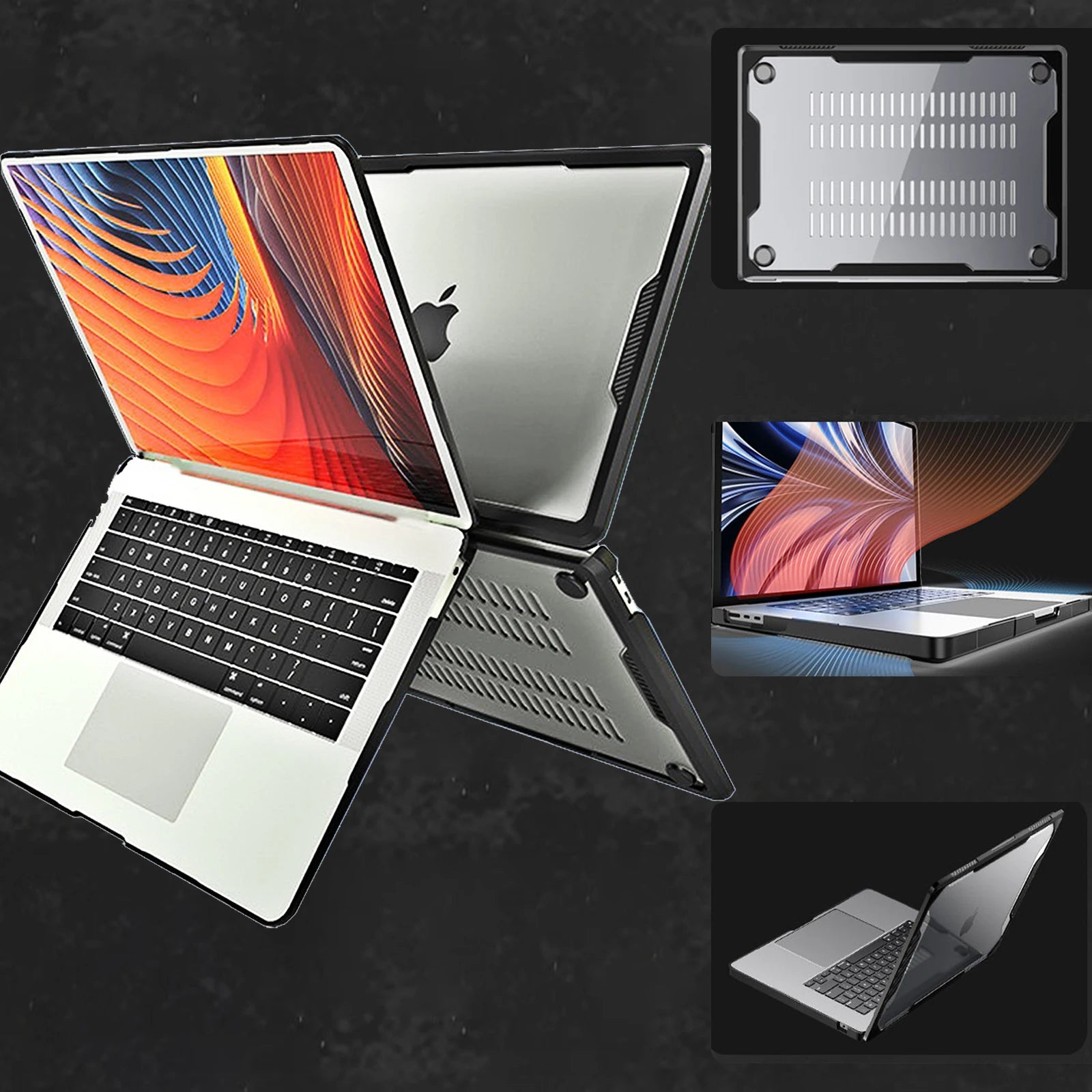 TPU Bumper Case Shockproof Hard Shell& Keyboard Protector For MacBook Air 13.6 Inch 2026-2022 M5 M4 A3240 / M3 A3113 / M2 A2681