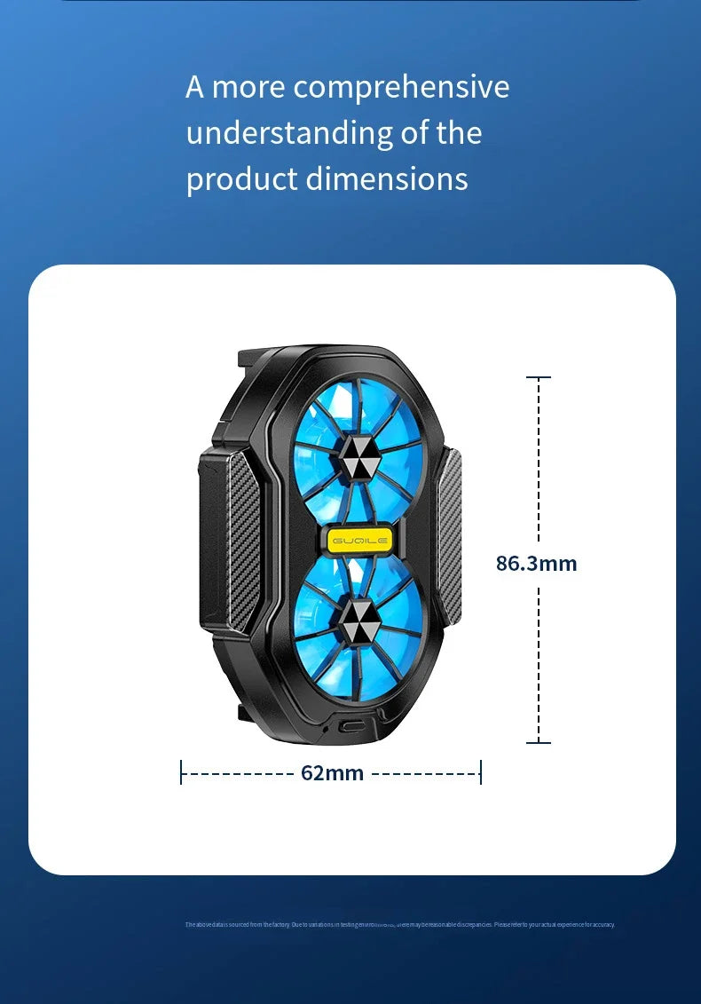 2025 New FS01 Dual - Fan Mobile Phone Cooler, Cools Down In 10 Seconds + Wireless Battery Life,  Relieves Heat  For Your Phone