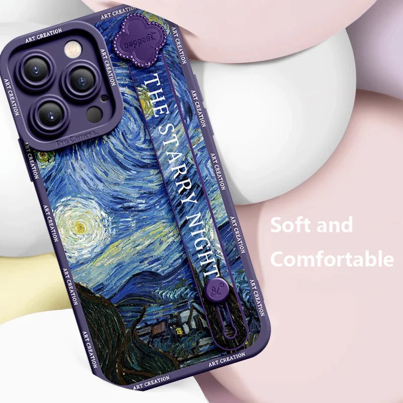 Luxurious Wrist Band Bracket Phone Case Applicable Iphone16 11 12 13 14  15 Pro Max Mini 7 8 Plus Xr Xs Max Anti-fall Silicone S