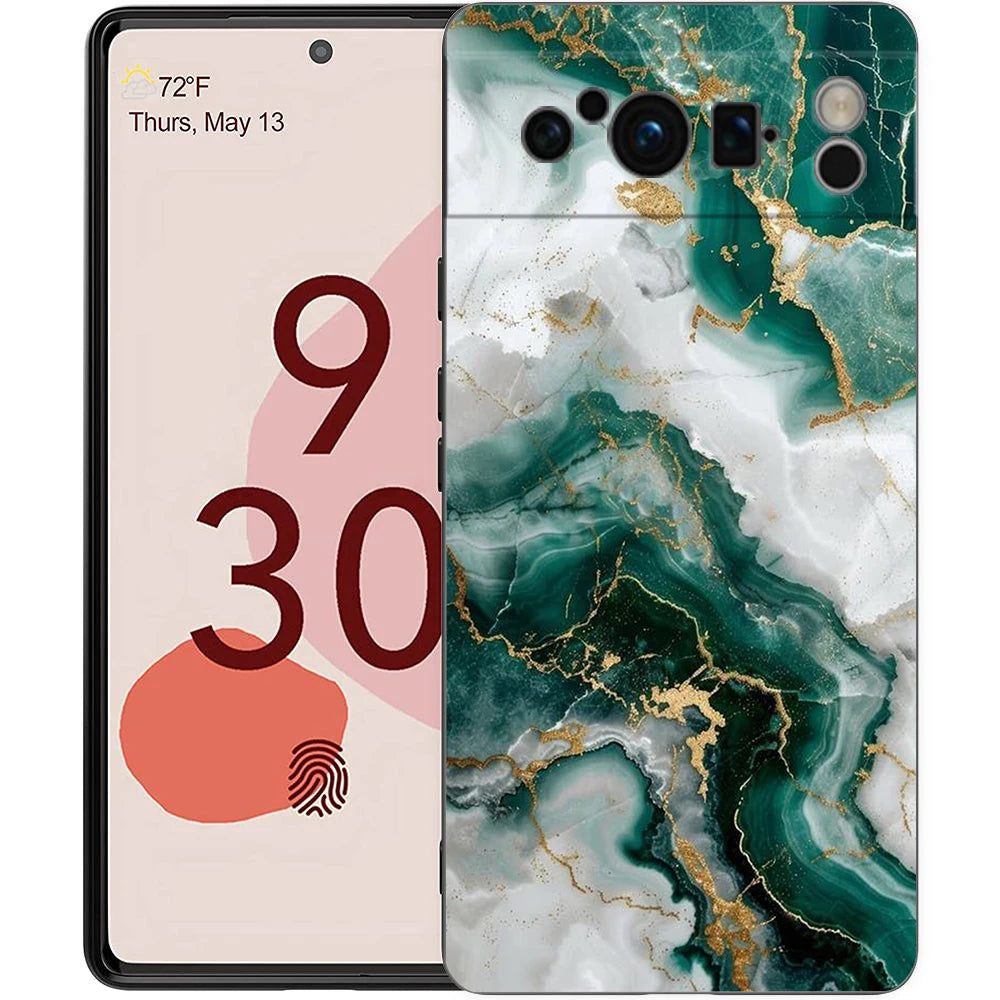 Marble Stone Phone Case For Google Pixel 10A 10 9 8 7 6 Pro XL 9A 8A 6A 7A 5G Soft Shockproof TPU Black Cover