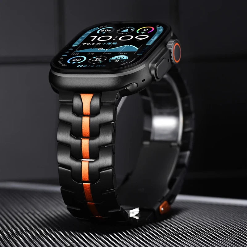 Luxury Titanium Band For Apple Watch Series Ultra 2 10 9 8 7 6 5 Se 4 3 Metal Business Strap For iWatch 42mm 44mm 45mm 46mm 49mm