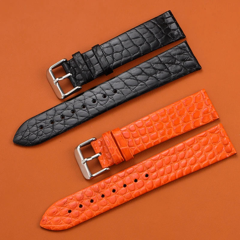 High end crocodile leather strap, 18 19 20 21 22MM. Black brown soft, quick release, leather luxury men's and women's watchband