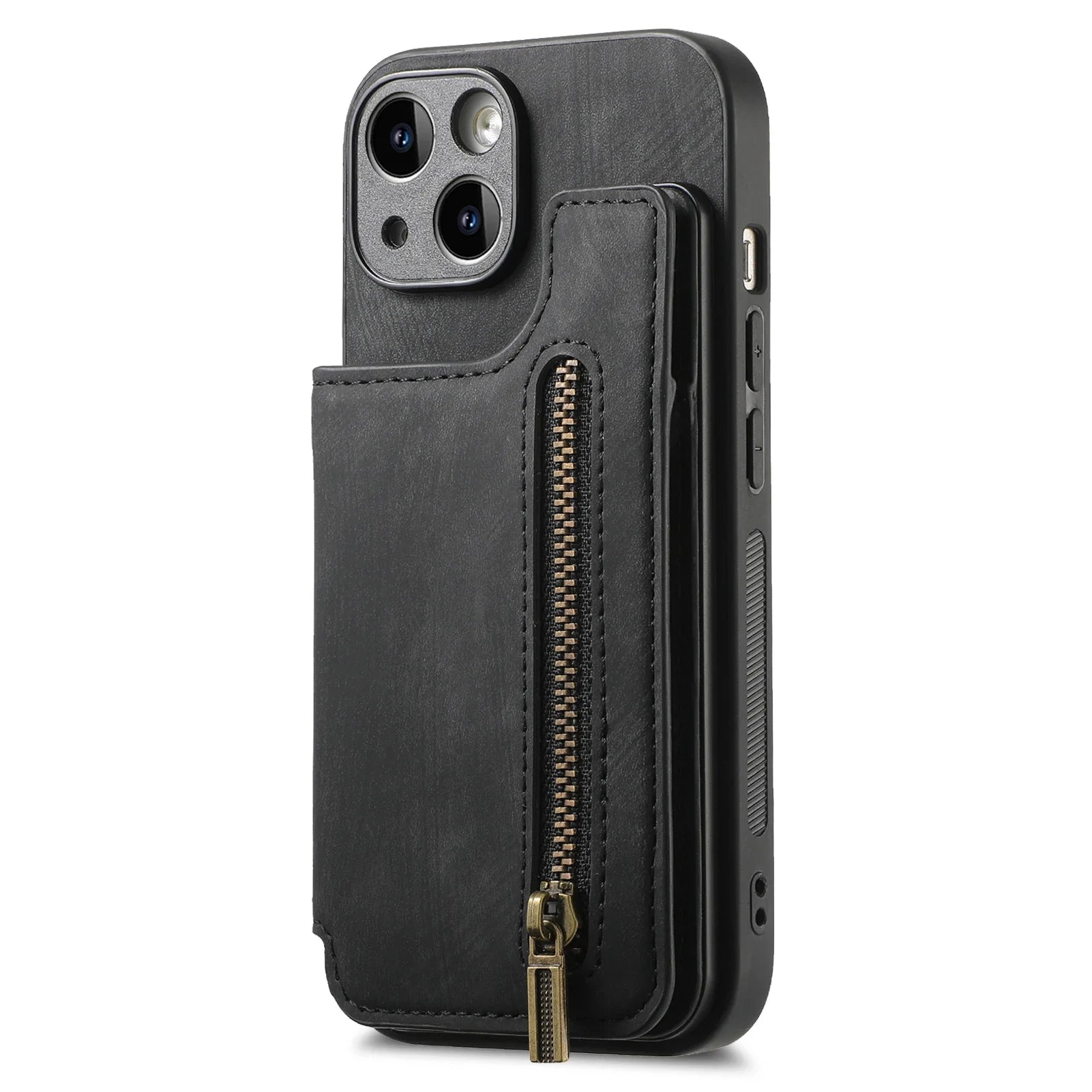 Zipper Card Solt Wallet Leather Case For iPhone 16 Pro Max 17 Air 15 14 Plus 13 12 11 Se2022 Pocket Magnetic Double Buckle Cover