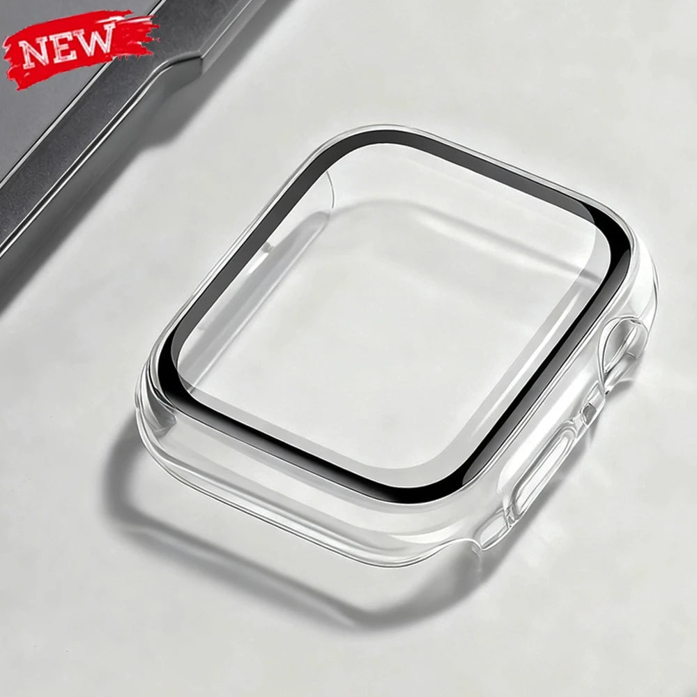 Tempered Glass+Cover for Apple Watch 11 42mm 46mm Matte Hard PC Bumper Screen Protector Case IWatch Series 10 42/46 Accessories