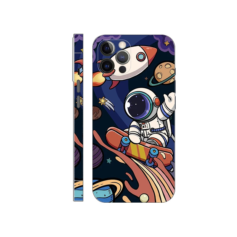 Colorful Decal Skin for iPhone 17 16 15 14 Pro Max Back Film Cover Wrap Rear Screen Protector Anti-scratch Durable Sticker