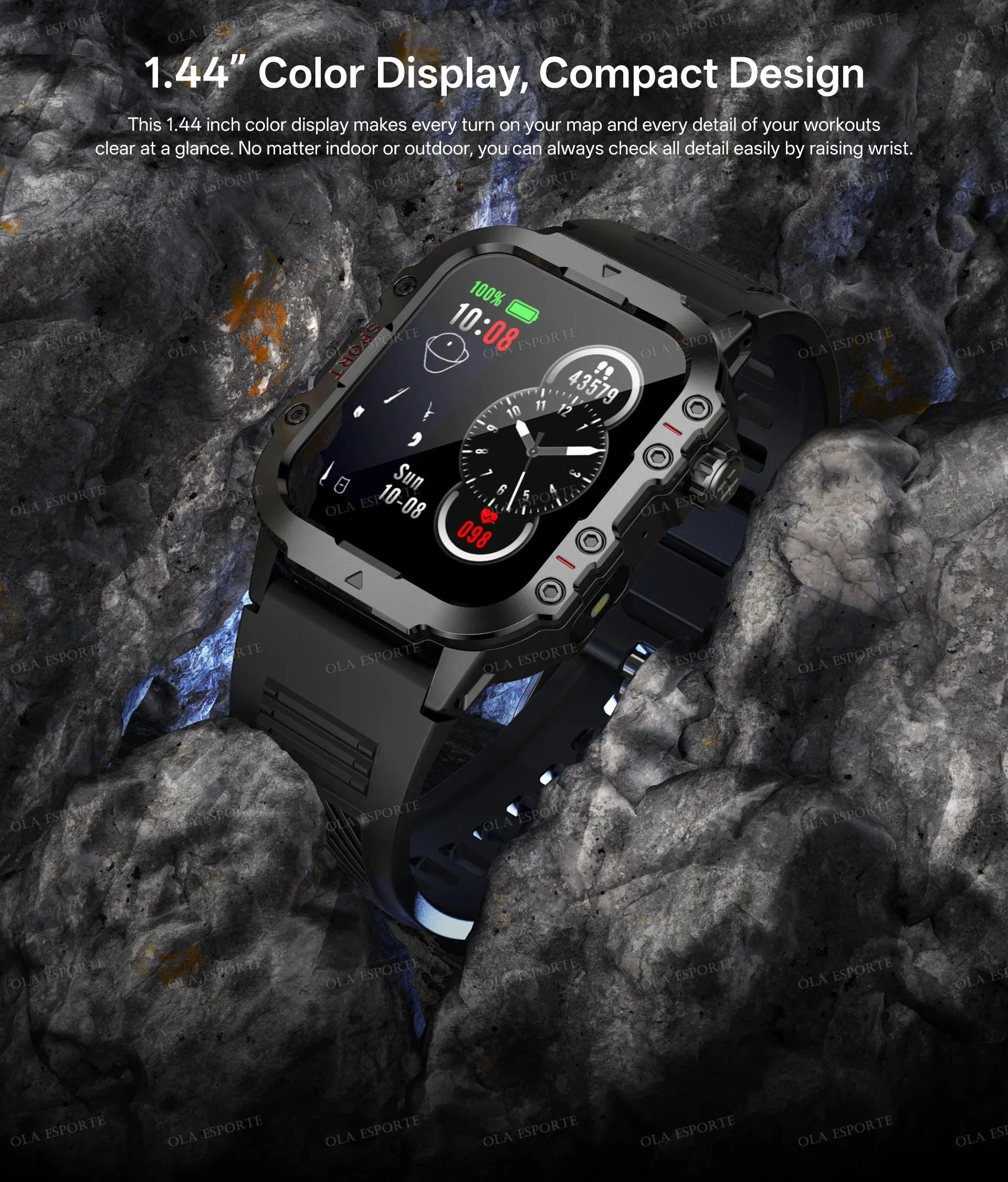 2026 New Military-grade Smart Watch Men GPS Flashlight 3ATM Waterproof Watch Bluetooth Call 100+Sport Outdoor Smartwatch Pk Hw12