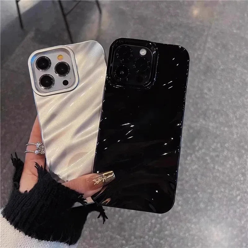 Soft Water Ripple Pattern Phone Case For iPhone 11 12 13 14 15 16 17 Pro Max X Xs Max XR 7 8 Plus SE 2020 Air Bumper Cases Cover