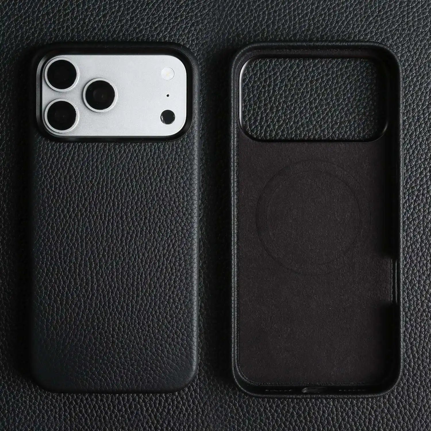 For Magsafe Phone Case For For iPhone 17 Pro Max 16ProMax 15 14 13 Magnetic Phone Cases Genuine Leather Cover Protective Cover