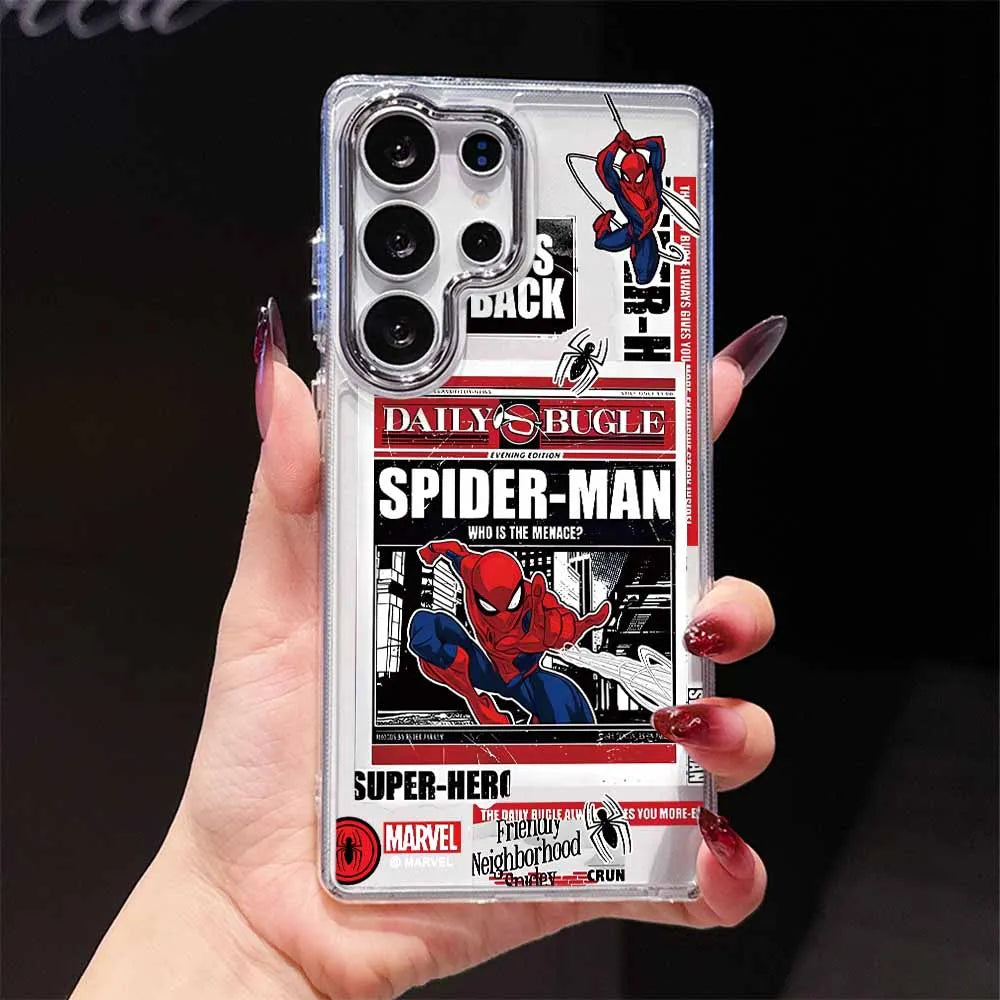 Spider-Man Anime For Samsung Galaxy S26 S25 EDGE S24 S23 S22 S21 S20 FE Ultra Plus Transparent Soft Phone Case