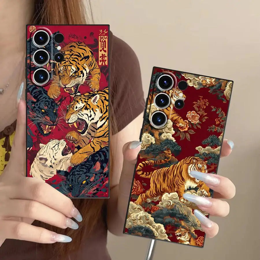 Case for Samsung Galaxy S26 Ultra S20 Ultra S10 S9 S21 FE S23 S25 Plus Note 20 8 9 10 S24 Funda Phone Cover Fantasy Tiger