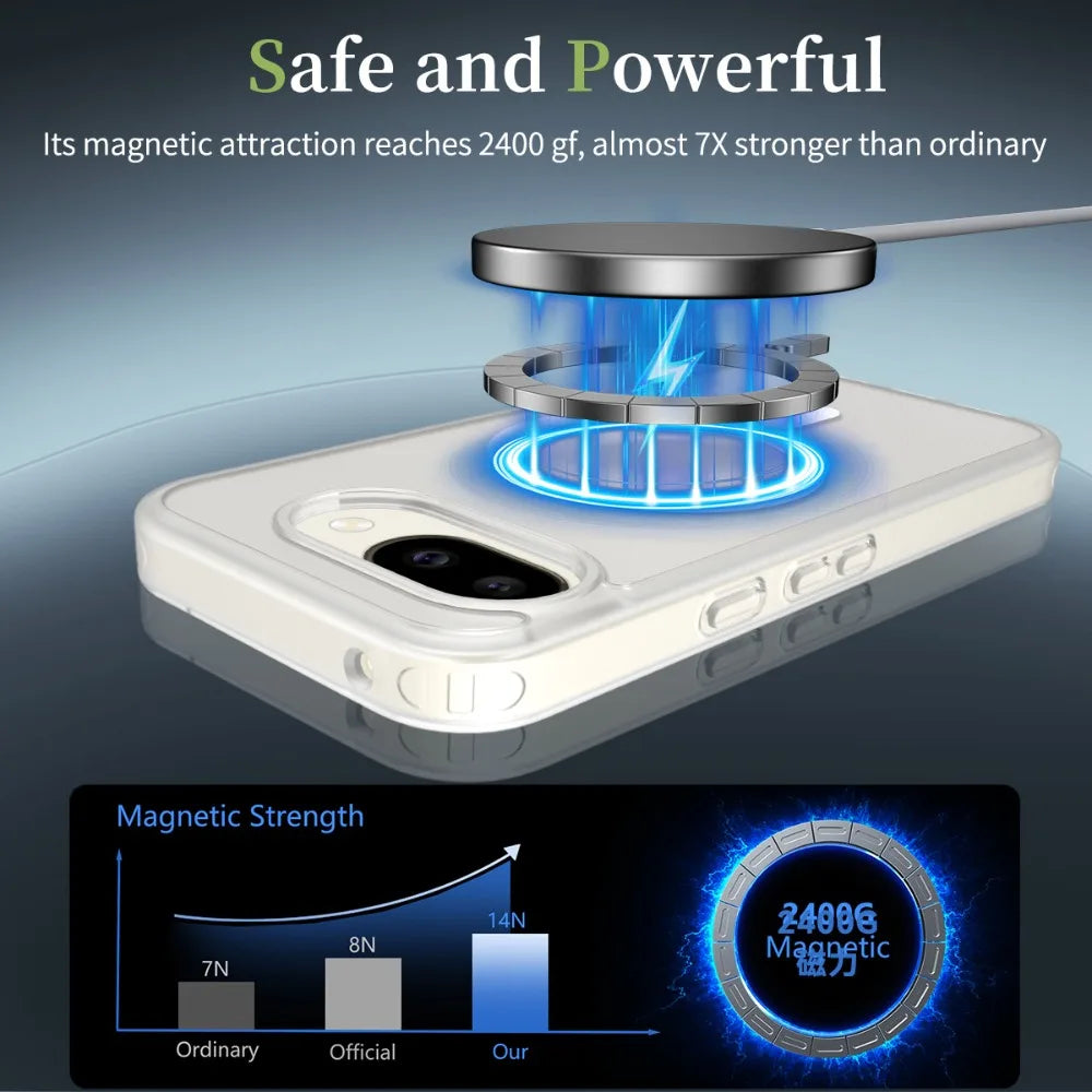 Magnetic Shockproof Phone Case For Google Pixel 10 10 Pro 9 9 Pro XL 9A  Airbag Drop Protection Matte Wireless Charging Cover