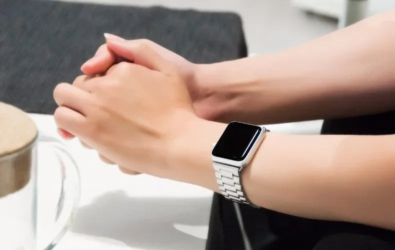 Stainless Steel Band for Apple Watch Ultra 4 3 2 49mm Series 12 11 10 46mm 45mm 44mm 42mm Metal Strap for IWatch 9 8 7 6 SE3 5 4