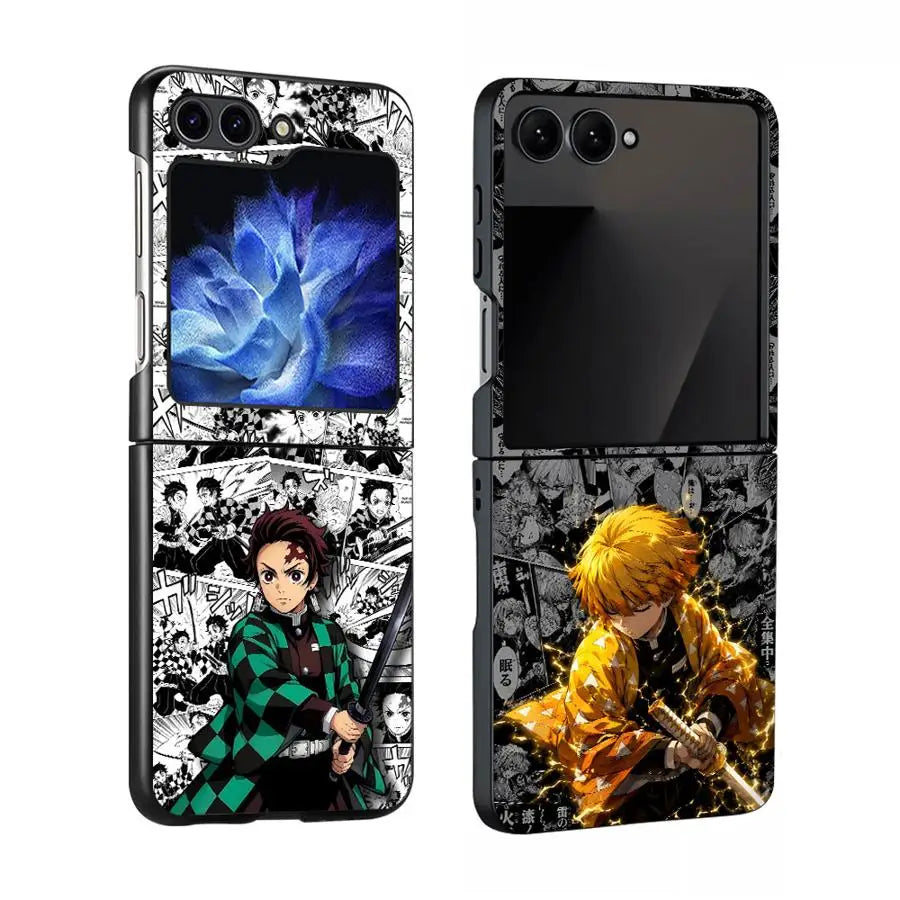 Case for Samsung Galaxy Z Flip8 ZFlip7 FE ZFlip4 ZFlip5 Z Flip 7 6 5 8 ZFlip3 ZFlip6 Phone Funda Anime D-Demons Slayers