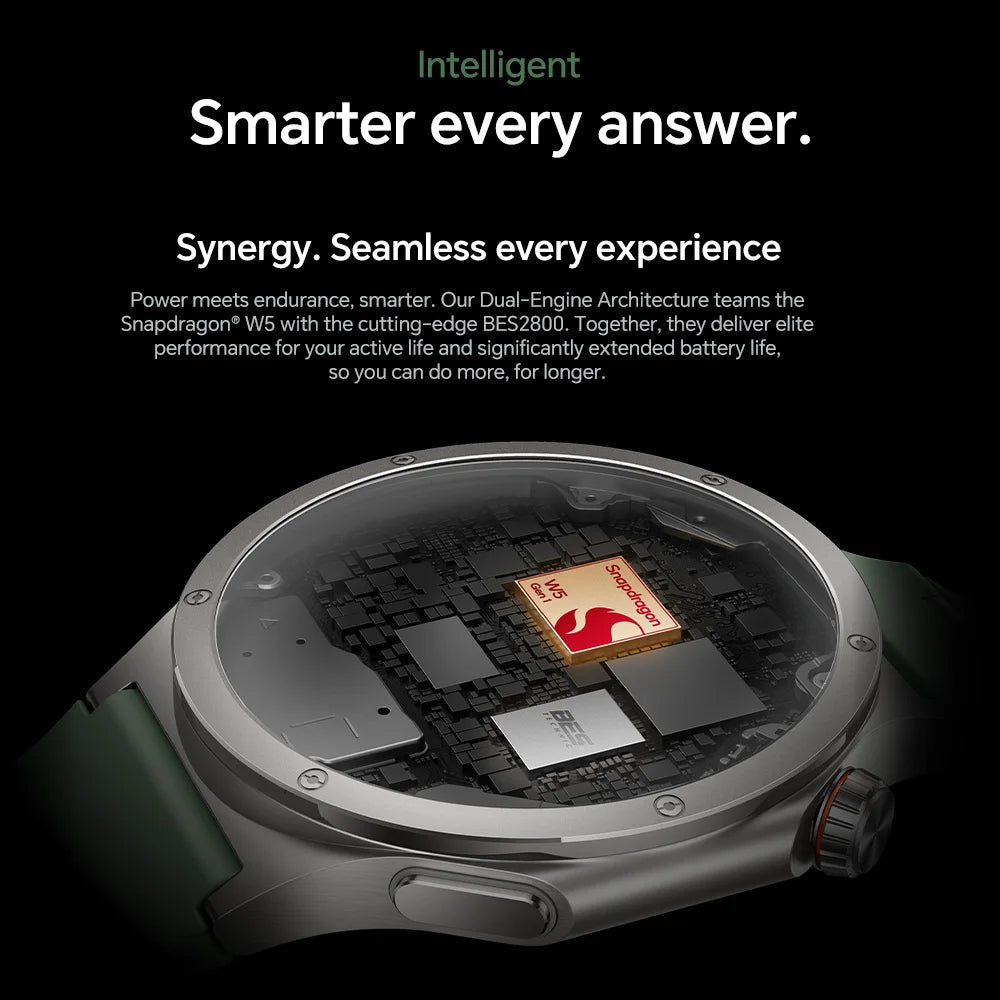 Global Version OnePlus Watch 4 Smart Watch 1.50'' AMOLED Display Snapdragon W5 Processor Up to 16 Days of Battery Life Wear OS