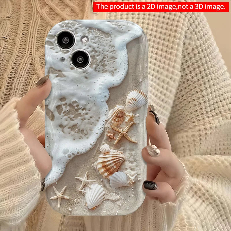 Summer Beach Starfish Shell Pattern Phone Case For Samsung Galaxy S26 Ultra S25 S24 S23 S22 S21 S20Plus FE A56 A55 A54 A16 Cover