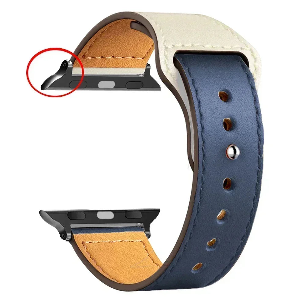 Leather band For Apple watch straps 41mm/45mm 42mm 46mm 40-44mm sport loop bracelet iWatch series 10 9 8 7 4 5 6 se Ultra 2 49mm