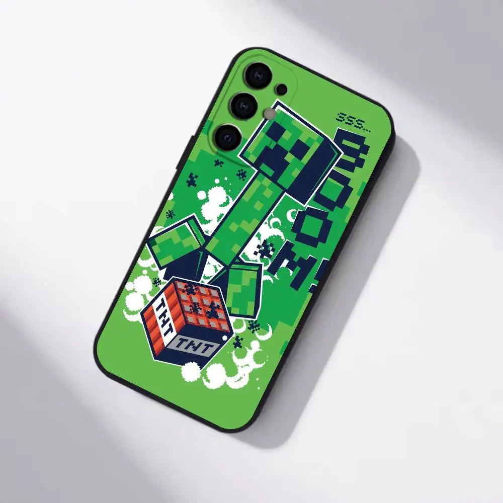 Game M-Minecrafts gift Phone Case For Samsung S25,S24,S21,S22,S23,S30,Ultra,S20,Plus,Fe,Soft Silicone Black Cover
