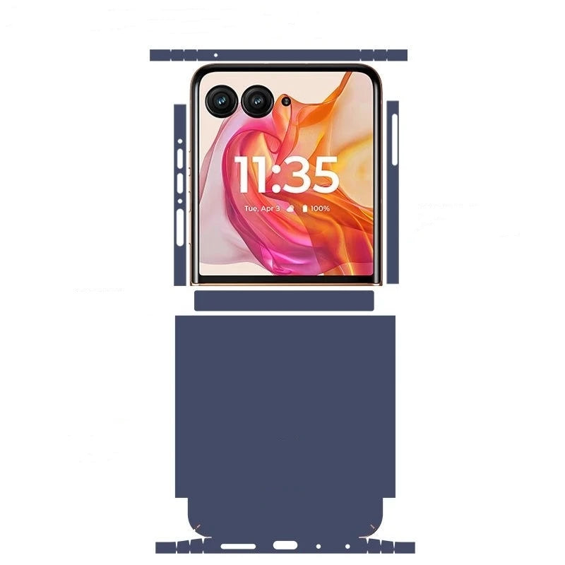 Colorful Anti-Scratch Phone Skin For Motorola Razr 60 50 Ultra Back + Hinge Decal Matte Film For Moto Razr 40 50 Decal Sticker