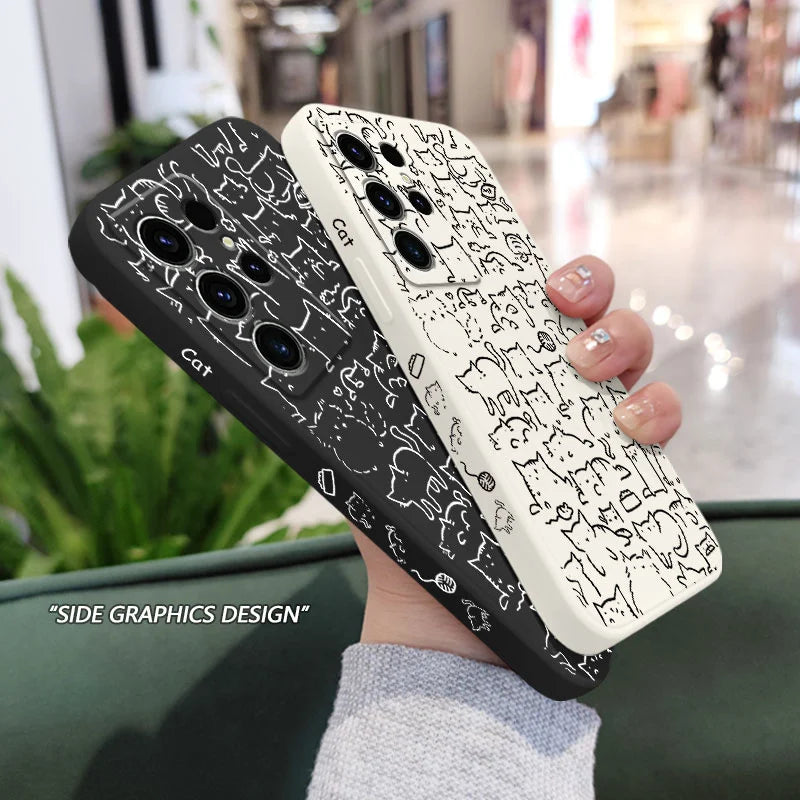 Line Cat Park Phone Case For Samsung Galaxy S25 S24 S23 S22 S21 S20 S10 S10E S9 Ultra Plus FE Note 20 Ultra 10 9 Plus Cover