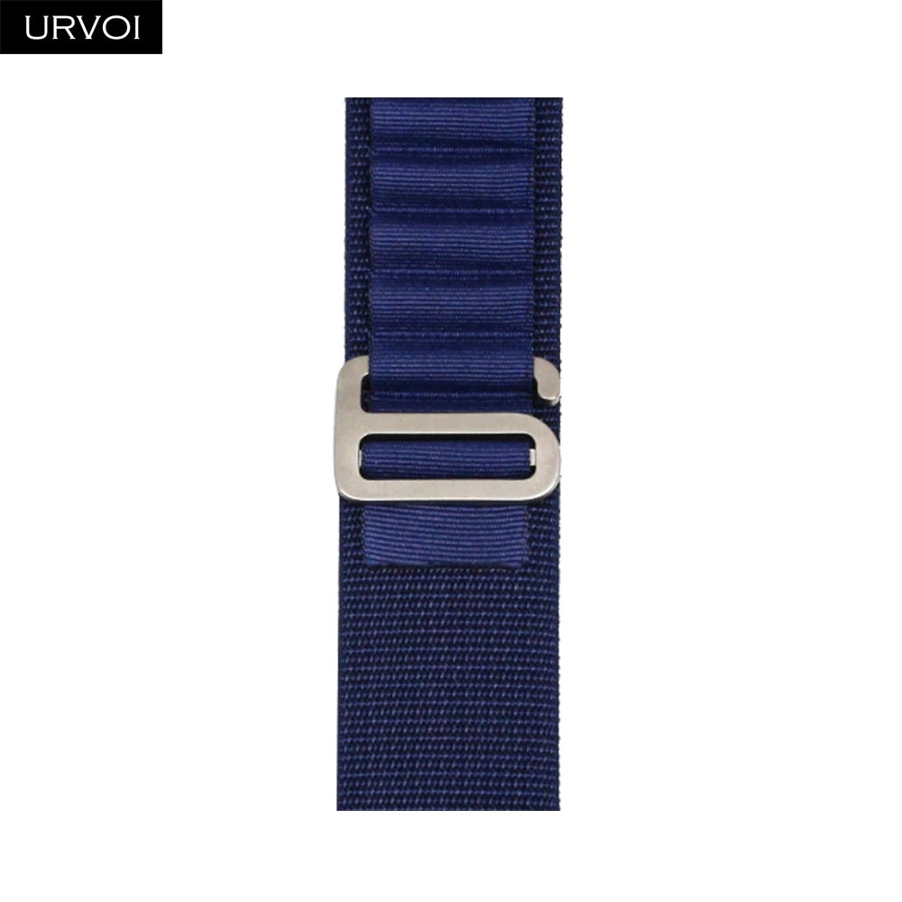 URVOI Alpine Loop for Apple Watch Ultra 4 3 2 Band Series 12 11 10 SE Black G-Hook Closure Woven Strap Polyester for iWatch 49mm