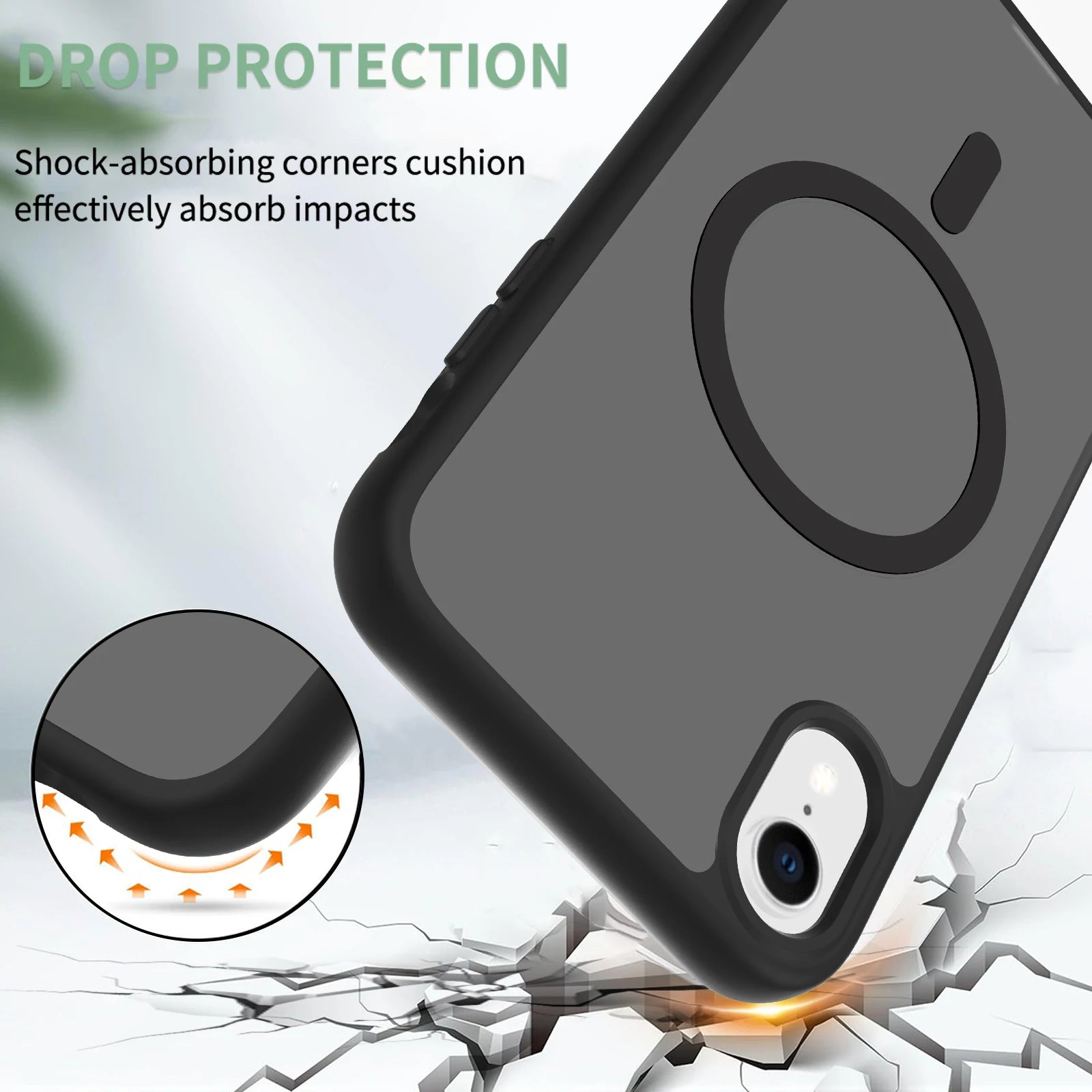 For iPhone XR 6.1 Inch Matte Magnetic Case, Compatible with MagSafe Drop Protection Slim Translucent Cover For iPhone 11