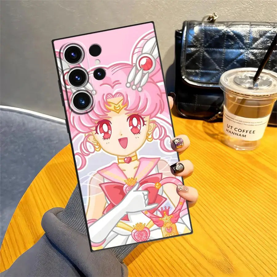 Sailor Chibi Moon Case for Samsung Galaxy S25 S10 S9 S24 Plus S21 FE S23 Note 20 8 9 10 S20 Ultra S26 Funda Phone Cover