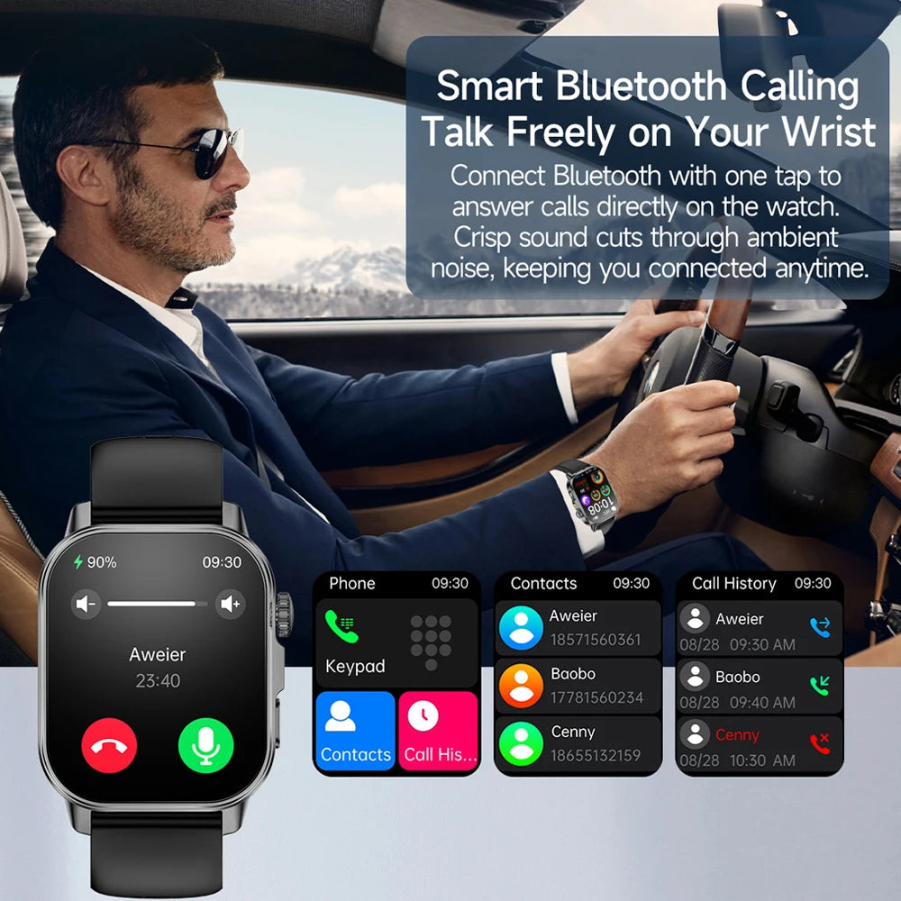2026 New Model Uric Acid & Lipid Health Analysis Smart Watch Men ECG+PPG Bluetooth Call 2.01-inch Flashlight Smartwatch Women
