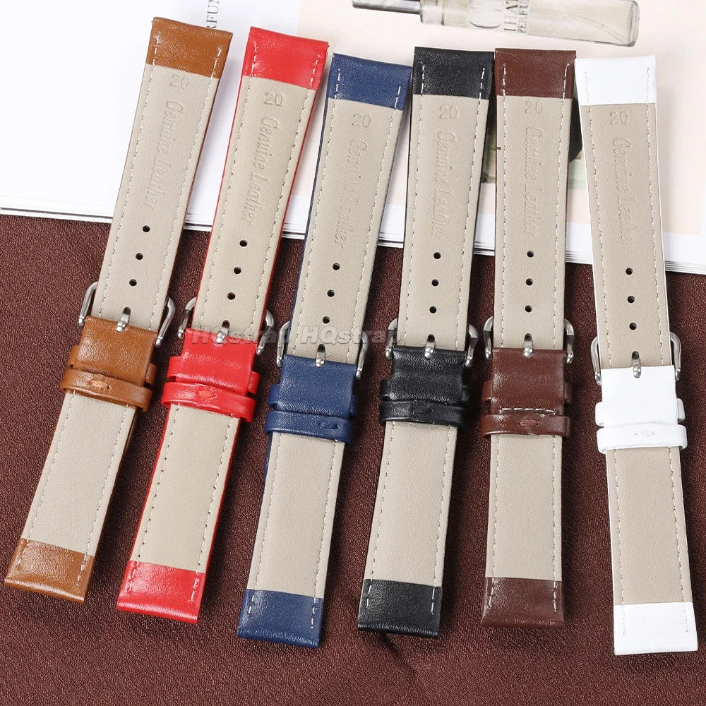 Leather Strap 12mm 13mm 14mm 15mm 16mm 17mm 18mm 19mm 20mm 21mm 22mm 23mm 24mm Soft Watchband for Men Women Universal Bracelet