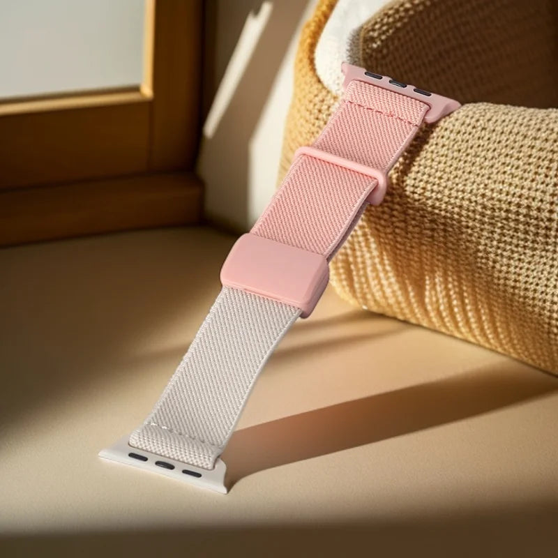 Nylon Elastic Loop For Kids Apple Watch Bands 38/40/41mm 42/44/45mm for Girls Boys Magentic Strap For Apple Watch Series9 8 7 6
