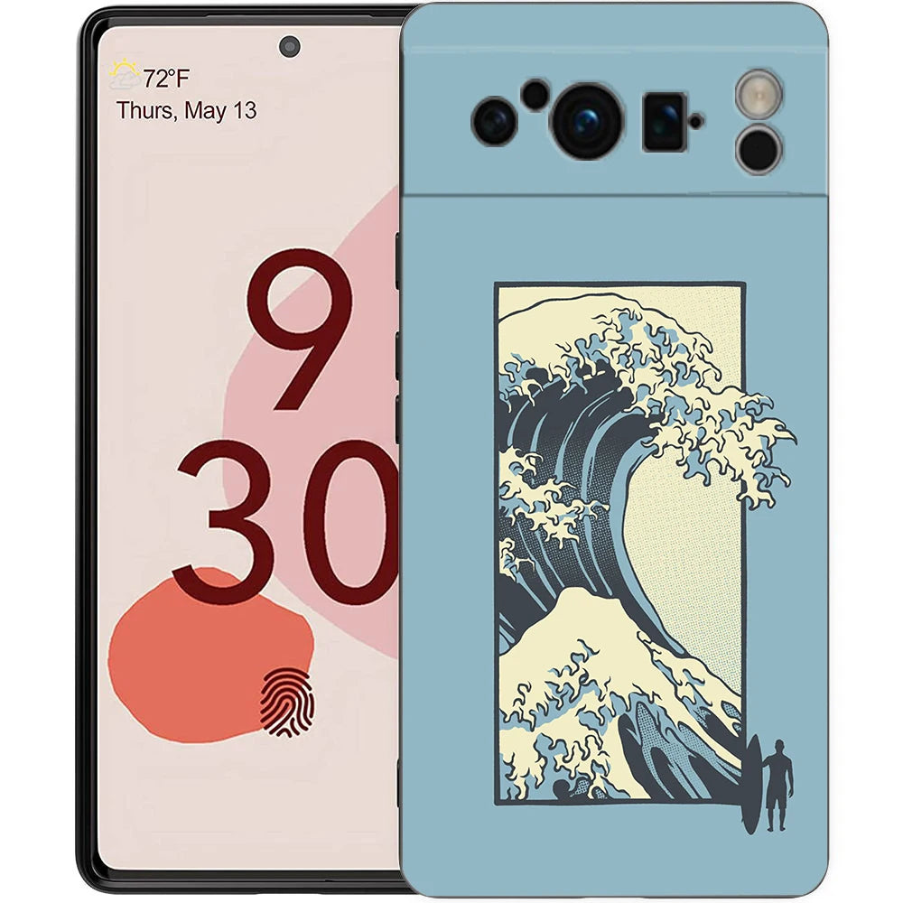 For Google Pixel 10 Pro Phone Case Pixel 9 Pro XL TPU Case Pixel 8 Pro 9A 8A 7A 7 6A 6 Pro Cover Japan Osaka Kanagawa Label