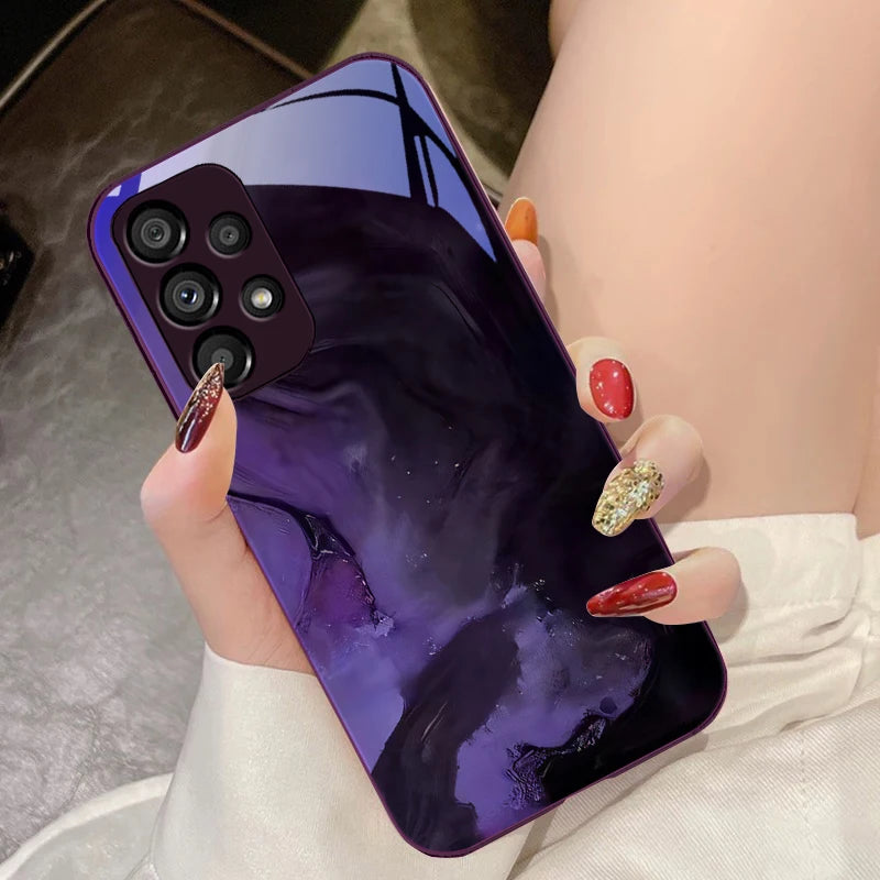 Geometric Gradient For Samsung Galaxy S10 4G S20 11E 30 S21 21 22 S24 Fe Pro S23 S25 Ultra 5G S9 Tempered Glass Phone Case