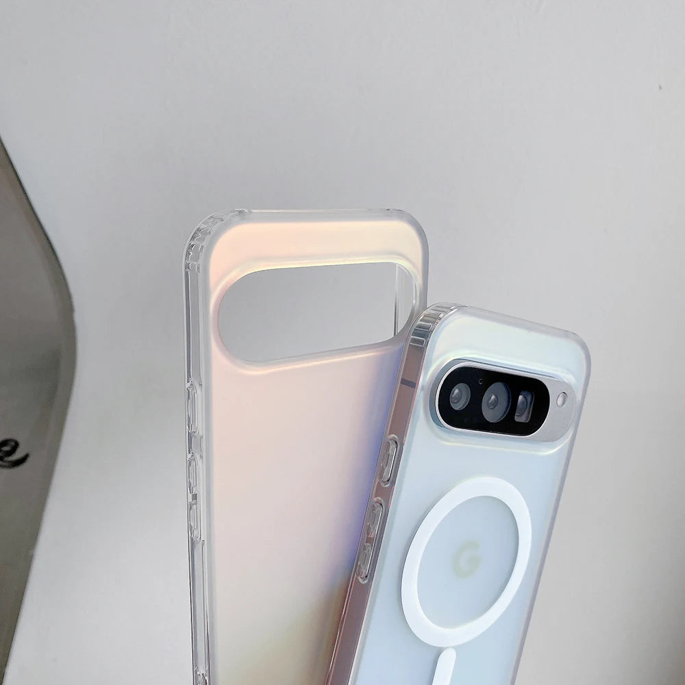 For Google 9/10 Pro XL Protective Phone Case Matte Material Phone Case With Laser Rainbow Gradient Simple and Fashionable Style.