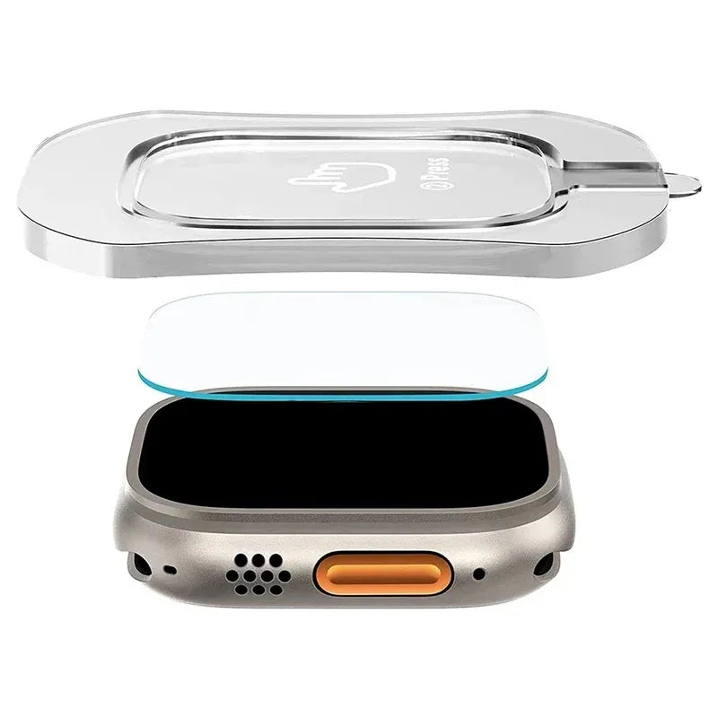 2Pcs Tempered Glass Screen Protector For Apple Watch Ultra 2 3 Ultra2 Ultra3 49mm With Alignment Tool Easy To Install