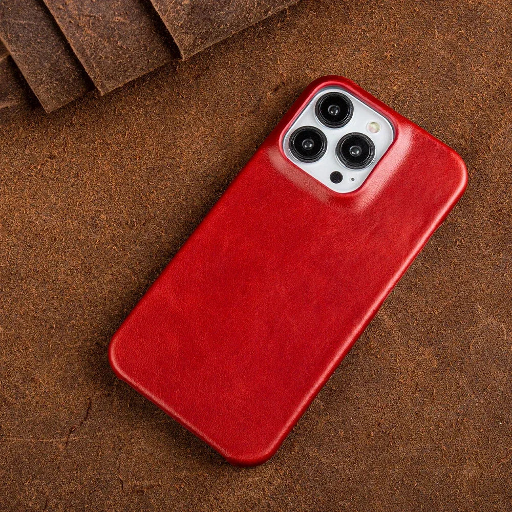 Oil Wax Luxury Genuine Leather Cover Case For Iphone 14 13 12 15 Pro Max 11 Case For Iphon Aesthetic Vintage Retro With 8 Colour