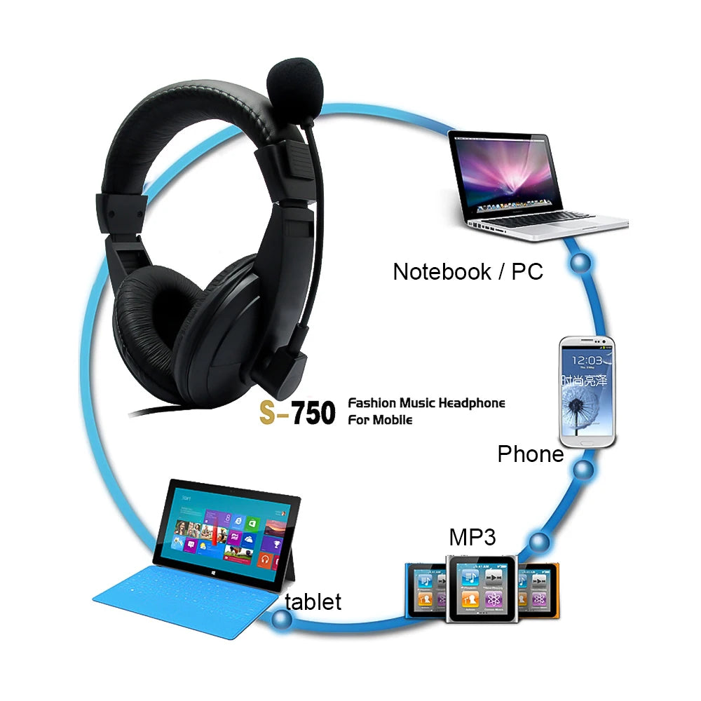KEBIDUMEI Wired Over Ear Headsets with Microphone Dual 3.5mm Jack Gaming Headphones for Computer Office Online Class Voice Chat