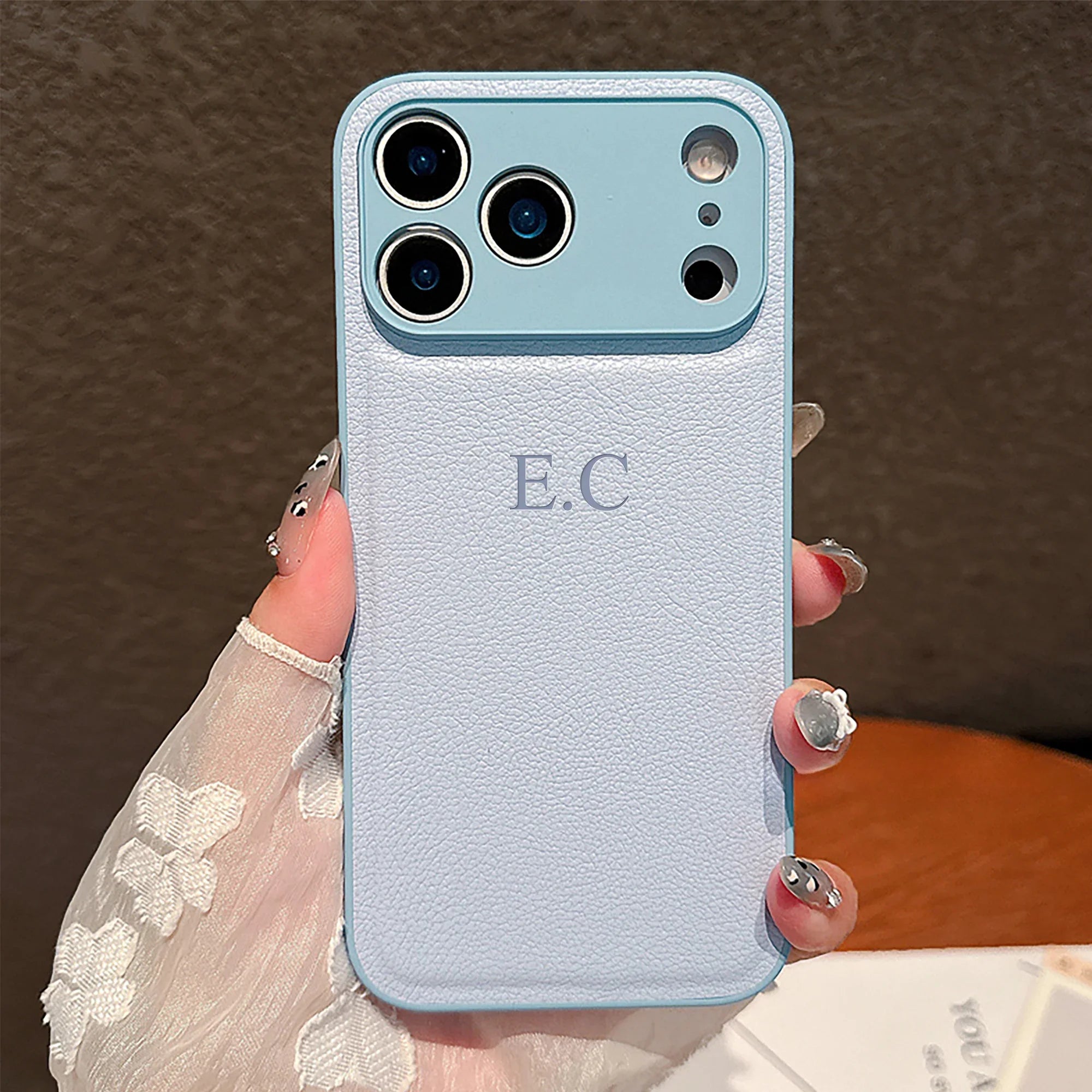Personalized Phone Case For iPhone 17 16 15 14 13 12 11 Pro Max Plus 17Air Luxury PU Leather Customized Initials Name Gift Cover