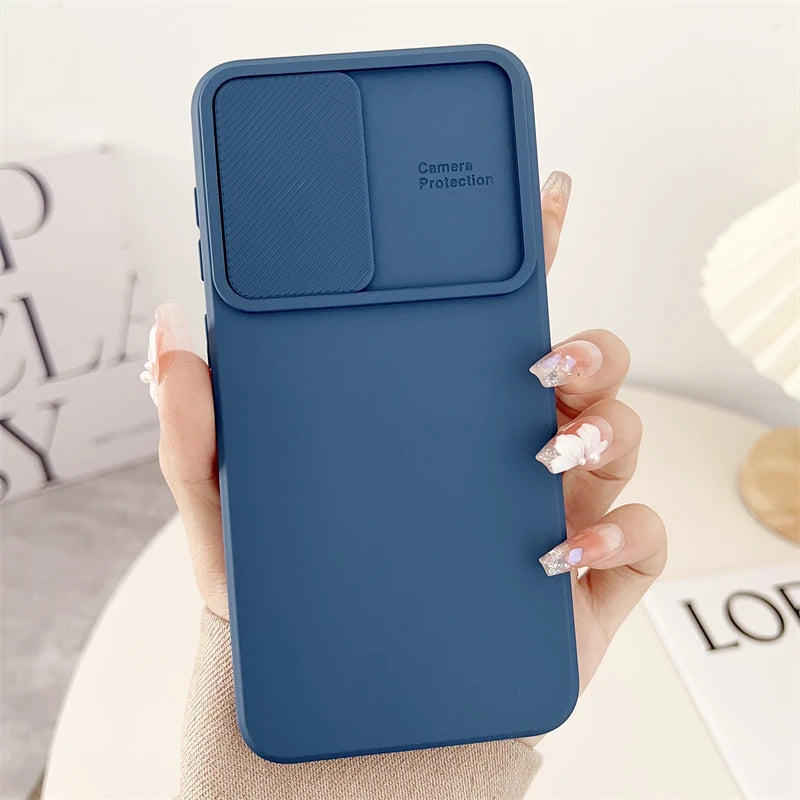 Slide Camera Lens Protection Case For Samsung S21 S22 S23 S24 FE S25 Ultra Plus A56 A55 A06 A52S A34 A16 A73 A21S A36 Soft Cover