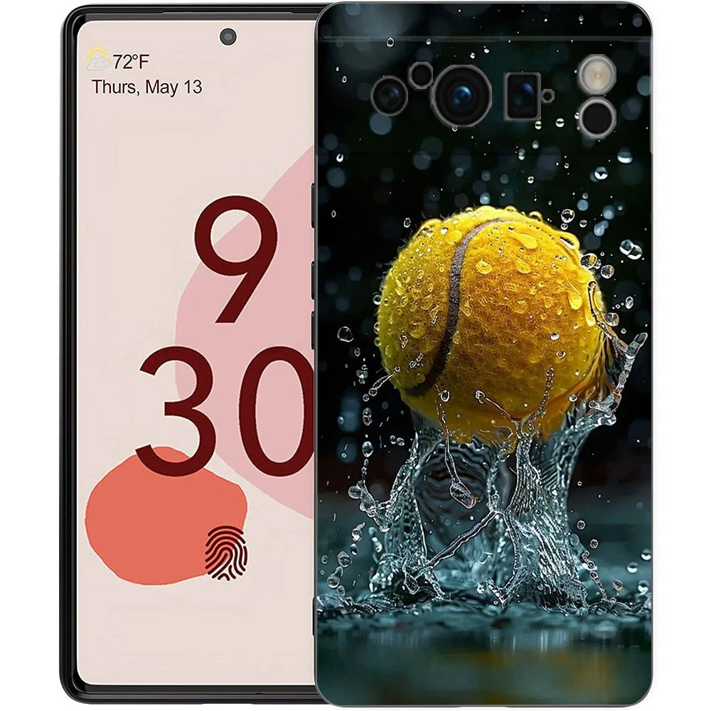 Sport Tennis Phone Case For Google Pixel 10A 10 9 8 7 6 Pro XL 9A 8A 6A 7A 5G Soft Shockproof TPU Black Cover