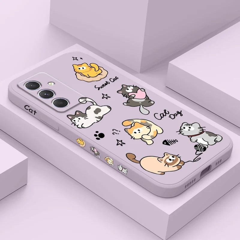 Cat String Ball Case For Samsung Galaxy A56 A36 A26 A54 A34 A24 A14 A55 A35 A25 A17 A16 A15 A07 A06 A05 A05S A04 A04S A04E 4G 5G