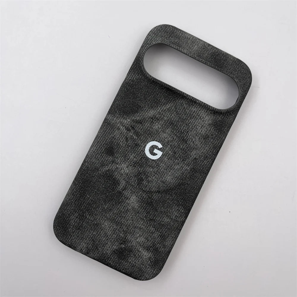 Fashion Denim Magnetic Wireless Charge Case For Google Pixel 10 9 Pro XL 7 8 9 10 Pro 7A 8A Simple Shockproof Protective Cover