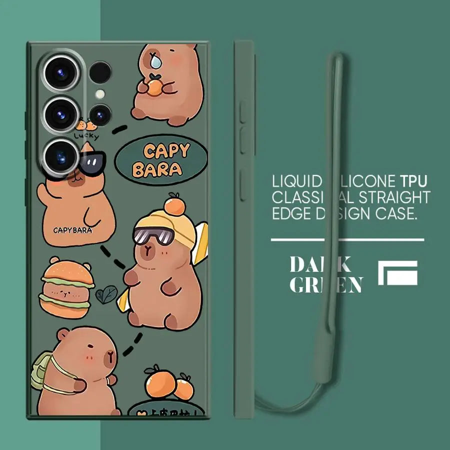 Capybara Cute Soft Cover Phone Case for Samsung Galaxy Note 20 10 Ultra S24 FE S21 Plus S23 S25 Edge S22 Ultra S20