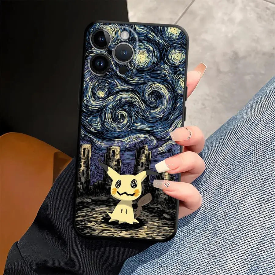 Hot Anime Pokemon Funda Phone Cover Phone Case for Apple iPhone Air XR XS MAX 12 17 Pro Max 15 Pro 7 8 14 11 13 16