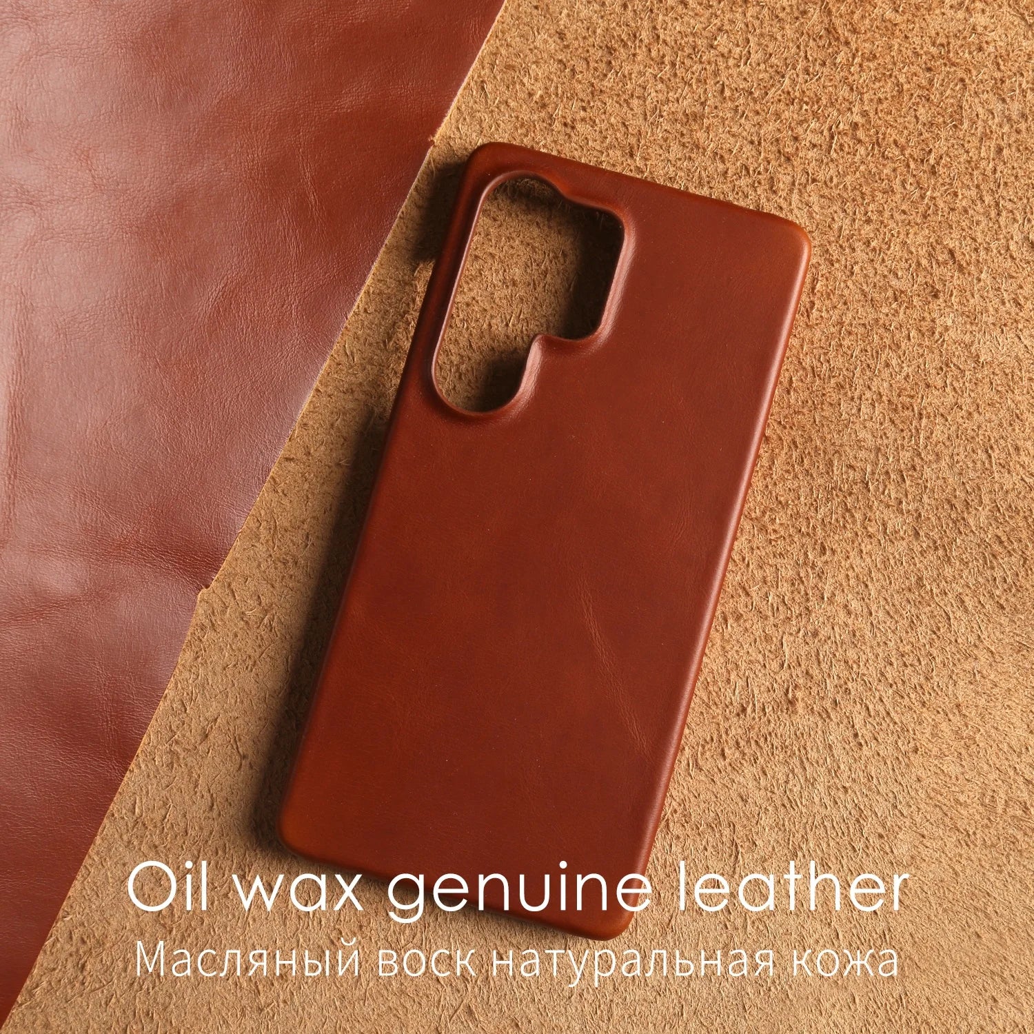 Real Cowhide Leather Phone Case For Samsung Galaxy S24 Ultra S23 Plus S22 S25+ Full Grain Edges Protective Hard Back Cover Coque