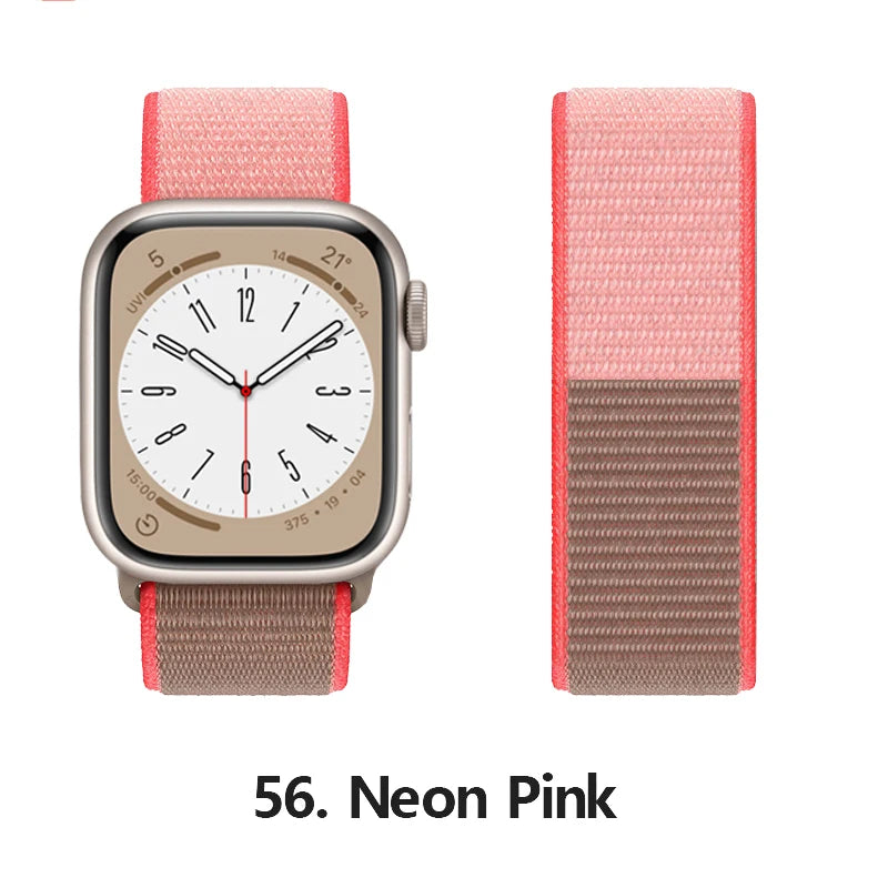 Nylon loop Correa For Apple Watch Bands 45mm 44mm 46mm 40mm 49mm 41mm 42mm Bracelet iWatch Series 12 11 Se 7 8 9 10 ultra 3 4